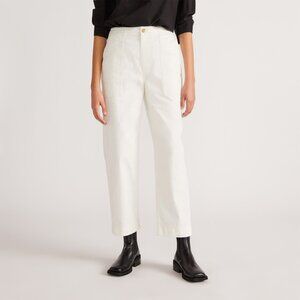 NWOT Everlane The Organic Cotton Herringbone Pant White (Bone) - Size 10